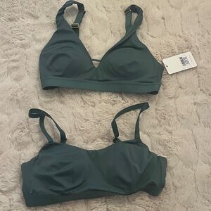 Lively bralettes bras green NWT xsmall - set of 2